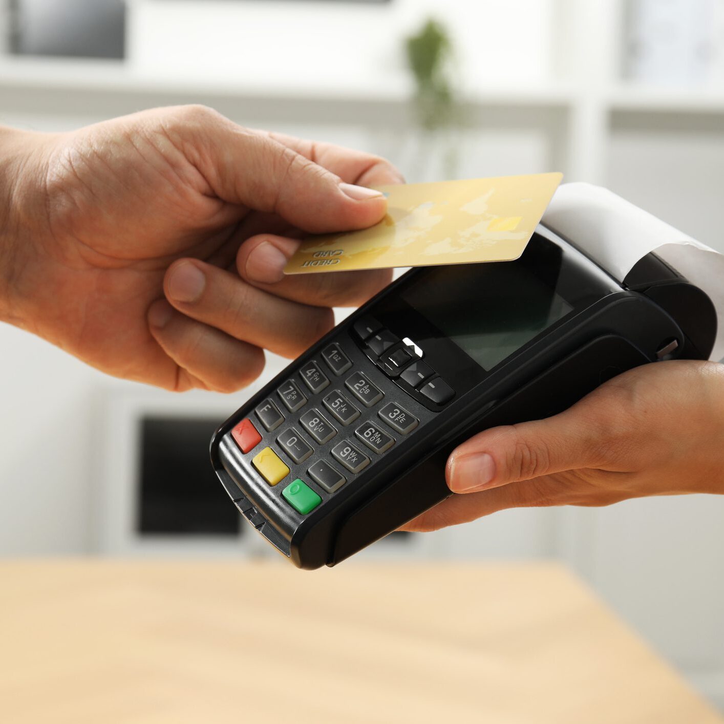 Card payment using a contactless terminal.